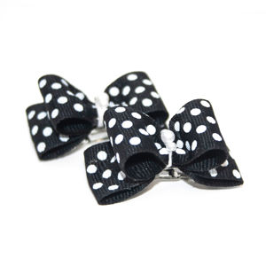 Picture of Hair Bows - Sm Black/White Dots