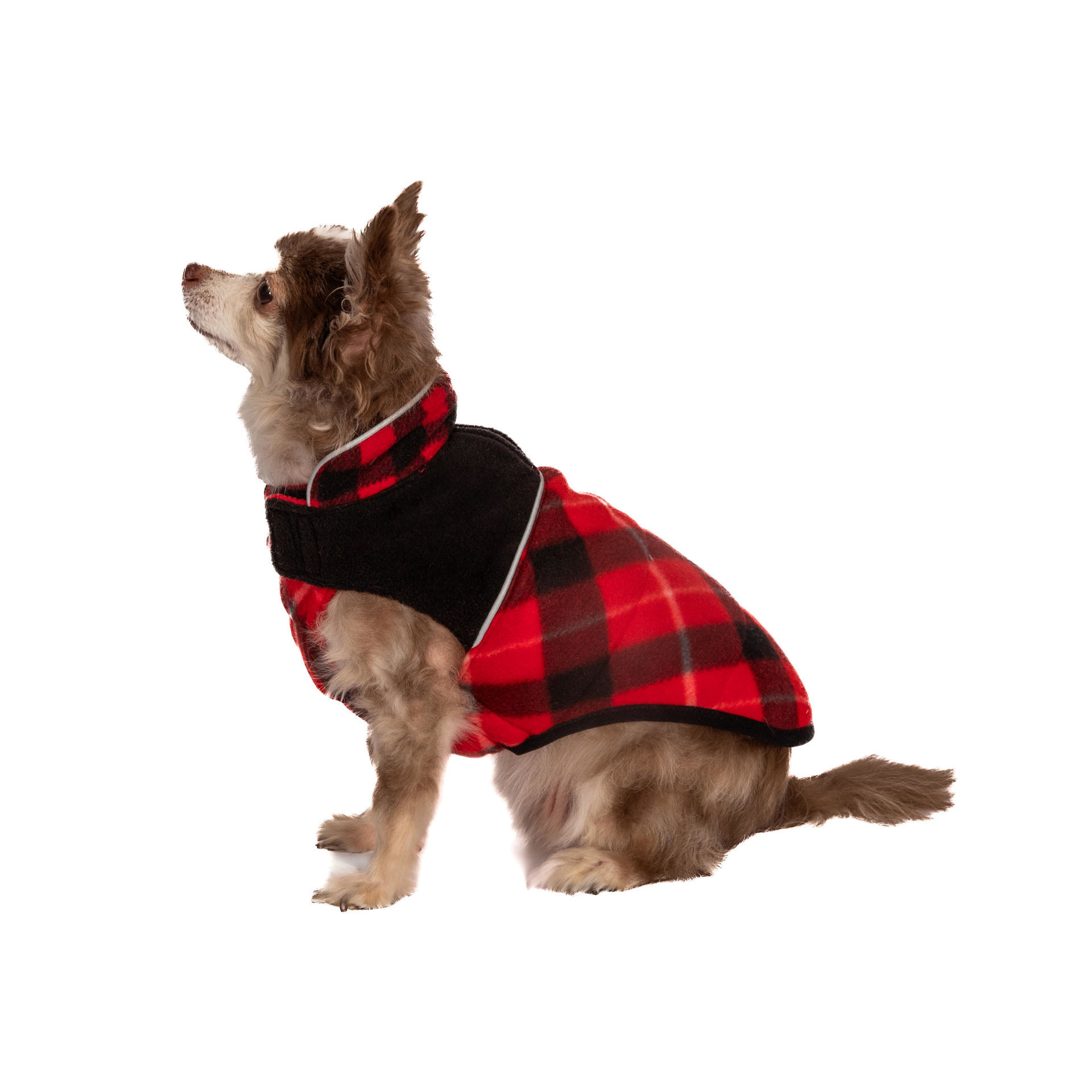 Picture of Reversible Fleece Coat - Red Plaid