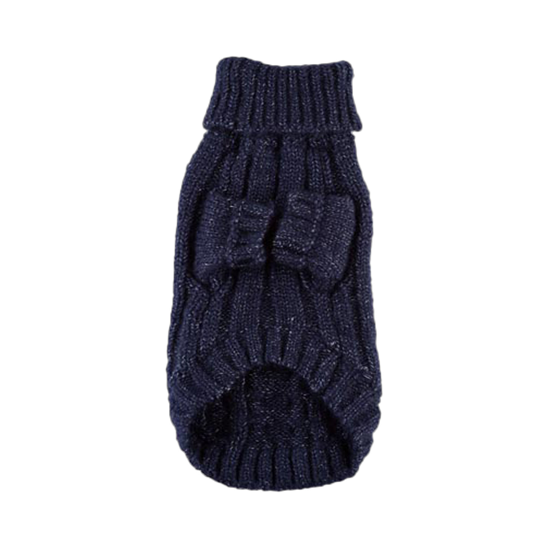 Picture of Angora Cable Knit Sweater-Navy