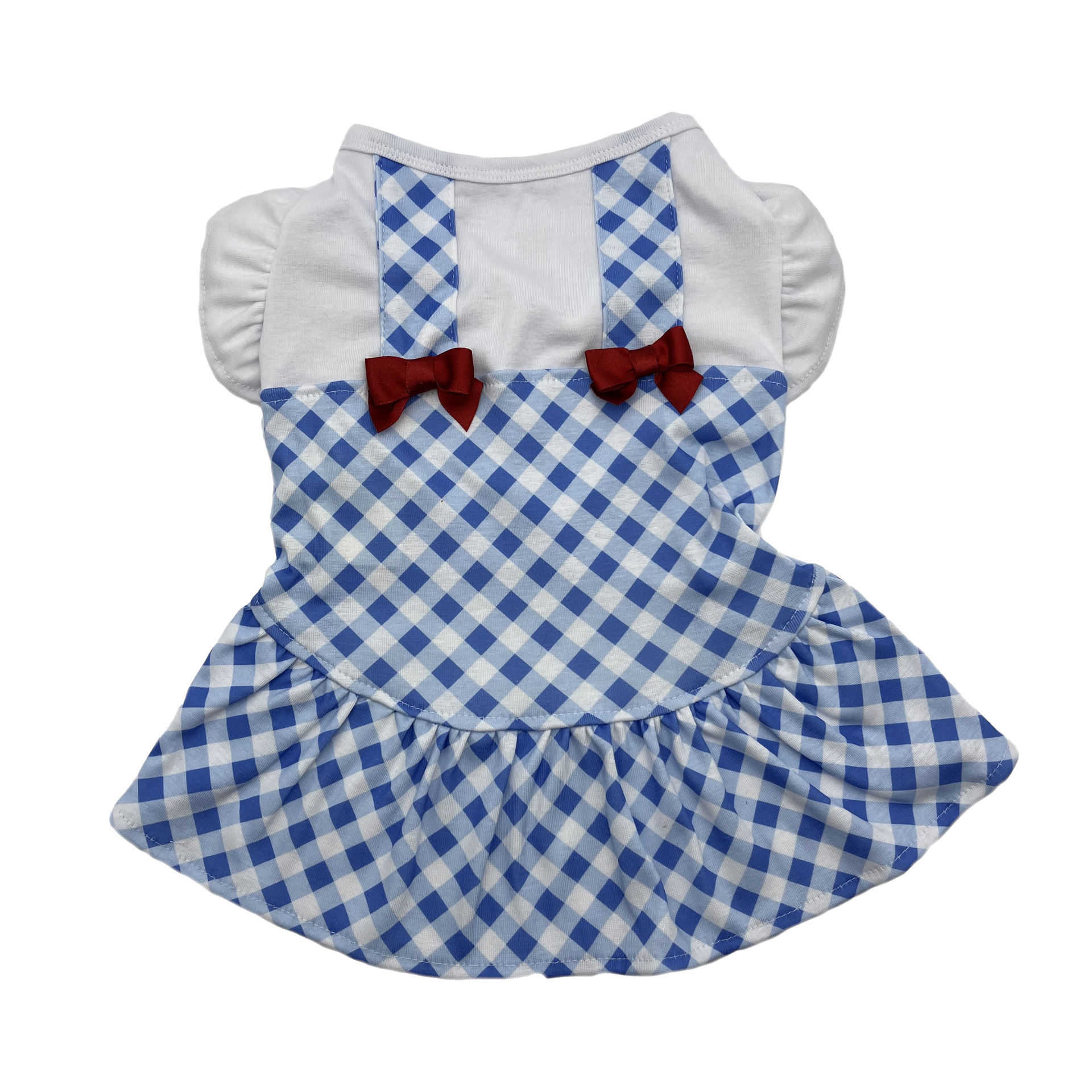 Picture of Blue Gingham Dress-Ruby Red Bows